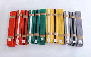 Cinturones brasileños Jiu Jitsu Bjj 215cm 315cm Adulto A0 A1 A2 A3 A4 Negro Marrón Púrpura Azul Blanco Bordado gratis Nombre - Product Image 3