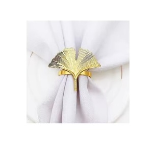Anillo de servilleta de Flor de Oro barato de metal de favores de boda al por mayor para Decoración de mesa - Product Image 1