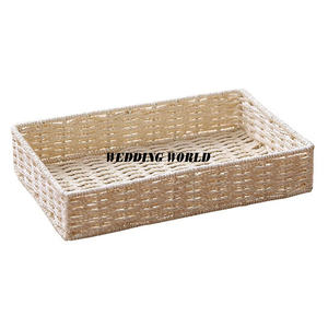 Proveedor de bandeja de servicio de ratán Juego de alta calidad de dos platos de diseñador hechos a mano Clásico Elegante al por mayor Nueva bandeja de ratán - Product Image 6