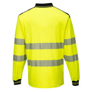 Polos de construcción de verano, polos reflectantes de alta visibilidad negros transpirables, polos de seguridad de manga larga para ropa de trabajo - Product Image 4
