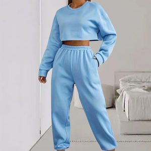 Chándal de Color liso para mujer, ropa de calle, nuevo chándal de invierno para mujer para adultos, chándal informal personalizado de algodón 100% para mujer - Product Image 5