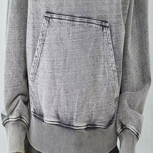 Sudadera con capucha de lavado ácido de algodón 100% de peso pesado para hombres logotipo personalizado 400 GSM grueso francés Terry estilo cómodo de gran tamaño invierno sólido - Product Image 5