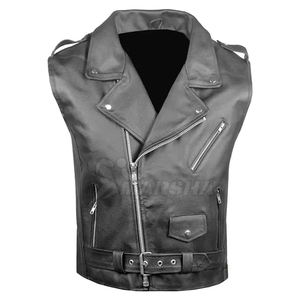 Premium Saleh Enterprises Men Genuine Leather Winter <b>Waistcoat</b> Vintage Distressed Biker Vest Casual Western Cowboy Button Bulk - Product Image 2