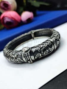 Brazalete de aspecto plateado de latón puro para fiesta, pulsera oxidada de tamaño libre que se puede abrir, producto a granel hecho a mano ajustable - Product Image 6