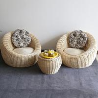 Ensemble de meubles en rotin naturel fabriqué à la main fauteuil rond et table basse pour la vie à la maison pour villa ou parc Style design asiatique