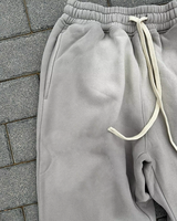 Pantalon de jogging ample à jambe large et droite, avec patchs brodés en chenille personnalisés OEM, style vintage délavé à l'acide, pour homme