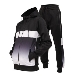Ensemble de joggings Slim Fit pour hommes de haute qualité Full Zip Multi-Print Hoodie Bottoms Respirant Élégant Survêtements pour l'hiver - Product Image 1