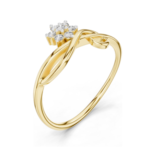แหวนเพชรทรงดาว 0.105 กะรัต สำหรับผู้หญิง ทอง 18KT, 14KT, 10KT และเงิน 925  มีตัวเลือกทองชมพู ทองเหลือง ทองขาว - Product Image 5
