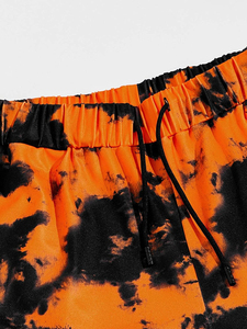 Pantalones de chándal de ajuste atlético para mujer, diseño teñido con lazo, cintura elástica, cordón, parte inferior cerrada, gimnasio de invierno para correr - Product Image 4