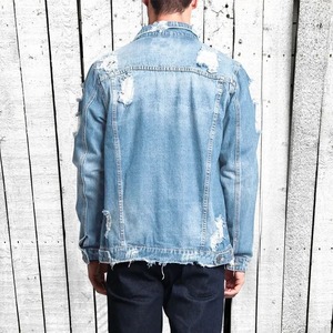 Chaquetas vaqueras con estilo transpirable de primera calidad para hombre, chaqueta desgastada de algodón 100% para hombre, Chaquetas vaqueras lavadas con estilo para hombre - Product Image 2