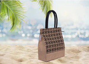 Bolsa de yute ecológica al por mayor con asas de cuero auténtico, reutilizable y espaciosa, estilo elevado, disponible para la venta - Product Image 5