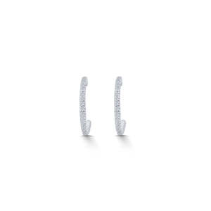 ต่างหูทรงห่วงประดับเพชรและทองคำแท้สีเหลือง Geo - Product Image 2