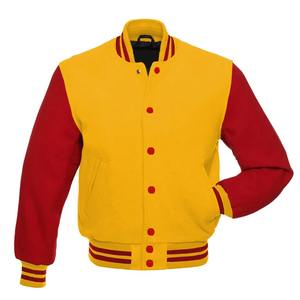 Premium Letterman Baseball Varsity Veste pour Hommes Rose Laine Rouge En Cuir Véritable Manches Collège Lycée Veste Hommes Vestes - Product Image 2