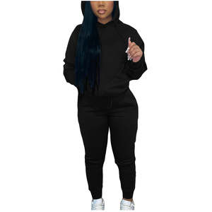Bonne vente survêtement pour femme 2 pièces sweat et pantalon hiver survêtement cordon Jogging survêtement pour femme - Product Image 5