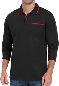 Cuello de golf de manga corta de algodón clásico para hombre para camiseta de polo Estampado informal con bolsillo Casual Clásico para camisas de hombre - Product Image 6