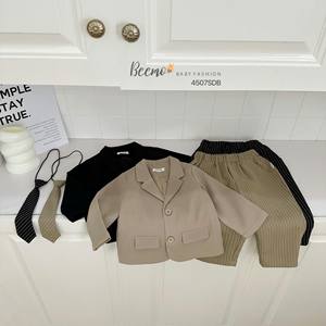 Alta calidad Beemo 3 piezas a rayas coreano Formal traje de invierno Bebé niños manga larga edad 1-7 años nueva llegada ropa al por mayor - Product Image 5