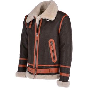 Chaqueta de piel de oveja para hombre de cuero genuino 2025 nuevo diseño impermeable chaqueta de invierno de bombardero de piel sintética tamaño personalizado - Product Image 4