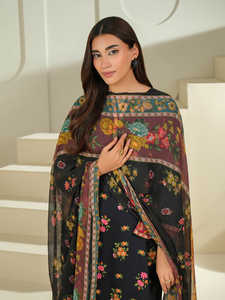 Nouvel ensemble 3 pièces Shalwar Kameez Dupatta pour femme, très demandé, en tissu lawn respirant, séchage rapide, léger, style indien/pakistanais - Product Image 5