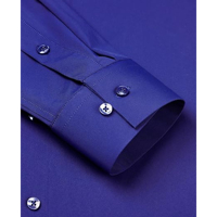 Kemeja Pria Slim Fit Bahan Katun 100% Bernapas, Lengan Panjang, Gaya Kantor dengan Kancing Depan untuk Seragam, Logo Custom, Pakaian Formal
