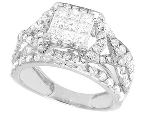 Princesa y corte redondo Moissanite diamante joyería de boda única en dos tonos anillo de plata chapado en oro para mujer - Product Image 6