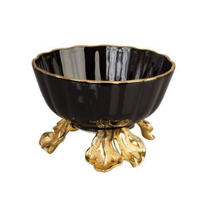 Bol à nourriture de table en or métallique poli, vaisselle ronde en laiton de qualité exclusive, bol et plat de service alimentaire à bas prix - Product Image 4