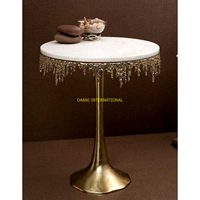 Table d'appoint ronde en métal doré de luxe avec nœud décoratif pour salon chambre hôtel bureau meubles de maison
