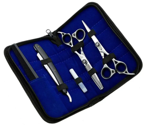 Ensemble de ciseaux de coiffure en argent unique avec rasoir pour outils et accessoires de coiffure de salon de coiffure - Product Image 2