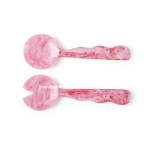 ชุดช้อนตักสลัดทำมือแบบพรีเมียมชุดช้อนตักสลัดทำด้วยมือมีความทนทานและมีการตกแต่งสำหรับรับประทานอาหารที่บ้านโรงแรมและคาเฟ่ - Product Image 1