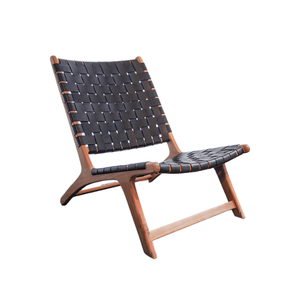 High Quality Woven Aunthentic Leather Teak Wood Wooden Made In Indonesia - Product Image 1