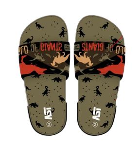 Nouvelles sandales vertes pour garçons, imprimé camouflage dinosaure, antidérapantes, décontractées, pour l'été, vente en gros, logo personnalisé - Product Image 1