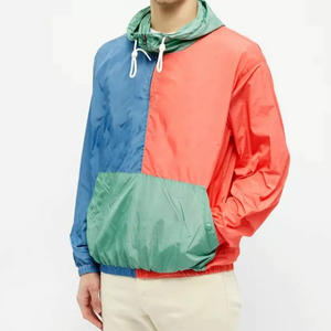 Veste coupe-vent en toile vintage pour homme, style automne, avec col montant, imperméable, protection contre la neige et la pluie, capuche, logo frontal - Product Image 2