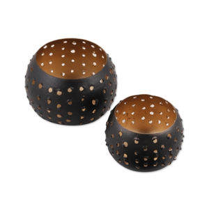 Juego de 3 soportes de luz de té de metal con recubrimiento en polvo negro Diseño elegante para eventos Decoración de mesa y decoraciones de bodas - Product Image 1