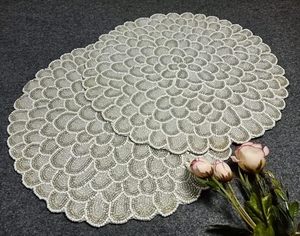 Handcrafted Beautiful <b>Beaded</b> round <b>Placemat</b> for Wedding Christmas Family Gatherings & Parties Table Decoration - Product Image 2