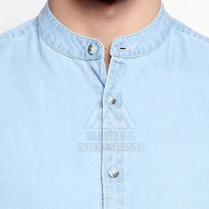 Créez Votre Propre Logo Chemises en Jean en Coton pour Hommes Design Personnalisé Streetwear Chemises en Jean pour Hommes - Product Image 6