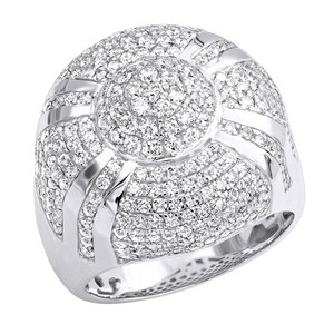 Bague Hip Hop pour hommes en argent sterling 925 Moissanite VVS Clarity Round Cut Diamond - Product Image 1