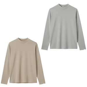 Essential <b>Men's</b> Mock Neck Long Sleeve T-<b>Shirt</b> Soft Comfortable Cotton Custom Logo Printing Manufacturer Wholesale T-<b>shirt</b> - Product Image 1