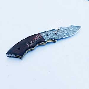 Inner <b>Lock</b> Handmade 356 Layers Damascus Camping Folding Knife <b>Portable</b> Multifunctional Damascus Pocket Knife Wooden Handle - Product Image 6