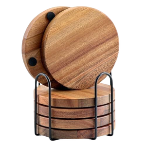 Classic Style Natural Wooden Coaster Stand Awesome Design for Home Hotel Use Economical Price Table Top Shape Cup Glass Coasters - Product Image 2