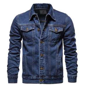 Veste en jean coupe ajustée pour hommes veste cardigan décontractée à la mode version coréenne grande taille manteau de cowboy en gros - Product Image 6