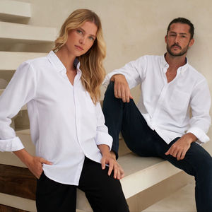 Camisa de Esmoquin Corporativa Unisex BEAM, Cuello Mao Sólido, 60% Algodón, 40% Tela Oxford, Un Bolsillo, Transpirable, Ecológica, ODM, Otoño - Product Image 3