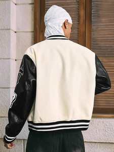 Chaqueta de béisbol Unisex Inspirada en la Universidad Chaqueta acolchada de lana con capucha de invierno Puños acanalados Streetwear Prendas de abrigo Premium personalizadas - Product Image 3