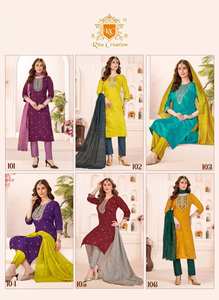 คอลเลกชันคอลเลกชันวาติกันแบบอินเดียเสื้อผ้าปากีสถานแคตตาล็อกแบบเต็มชุด Kurti ด้านล่างชุดปาร์ตี้ - Product Image 6