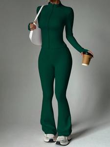 ชุดกีฬาสองชิ้นกางเกงขาบานและชุดเสื้อฮู้ดสไตล์ย้อนยุค Y2K โลโก้ออกแบบได้ตามต้องการ - Product Image 2