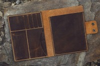Carpeta de archivos de negocios de cuero de tamaño A5 con calculadora Executive Padfolio estuche Bloc de notas con cierre de cremallera LAP-0043