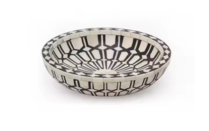 Saladier design tendance fait main avec finition chocolat arrondie incrustée d'os pour la maison hôtel restaurant utilisation décorative cadeaux - Product Image 3