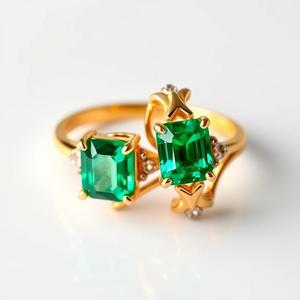 Anillo abierto de Plata de Ley 925 con circón verde, anillo de piedras preciosas de moda Vintage Superior para mujeres y niñas, característica impermeable - Product Image 5