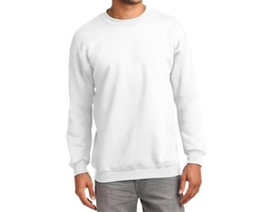 Venta al por mayor 350gsm cuello redondo Unisex algodón sudadera de gran tamaño bordado cuello redondo hombres en blanco O cuello sudadera - Product Image 1