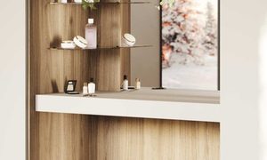 Modern Luxury Master Bedroom Furniture Set Italian Design <b>Light</b> Walnut Wardrobe with Glass Doors LED Platform Bed Villa Project - Product Image 4