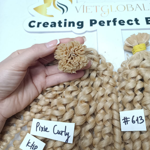 Rizado doble dibujado mejor calidad cabello K punta cabello vietnamita virgen cutícula alineada cabello rubio color - Product Image 3