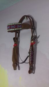 Cabecera occidental de Cuero 100%, accesorios para montar a caballo, accesorio occidental de cuero, coraza decorativa - Product Image 3